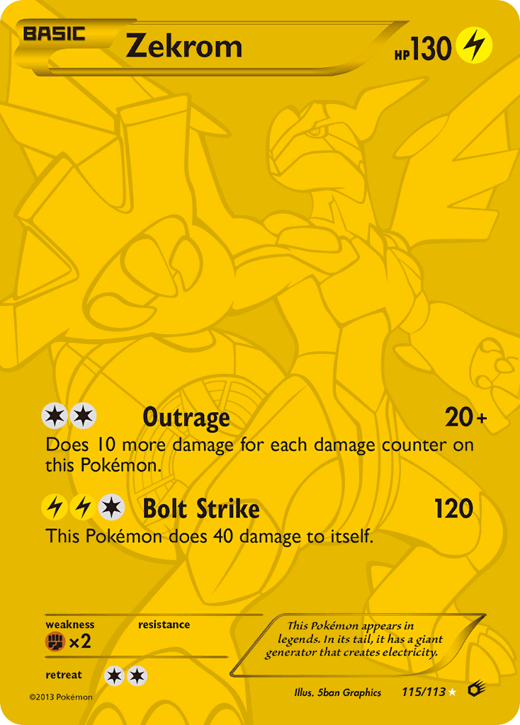 Zekrom (115/113) [Black & White: Legendary Treasures]  Brainwash Cards