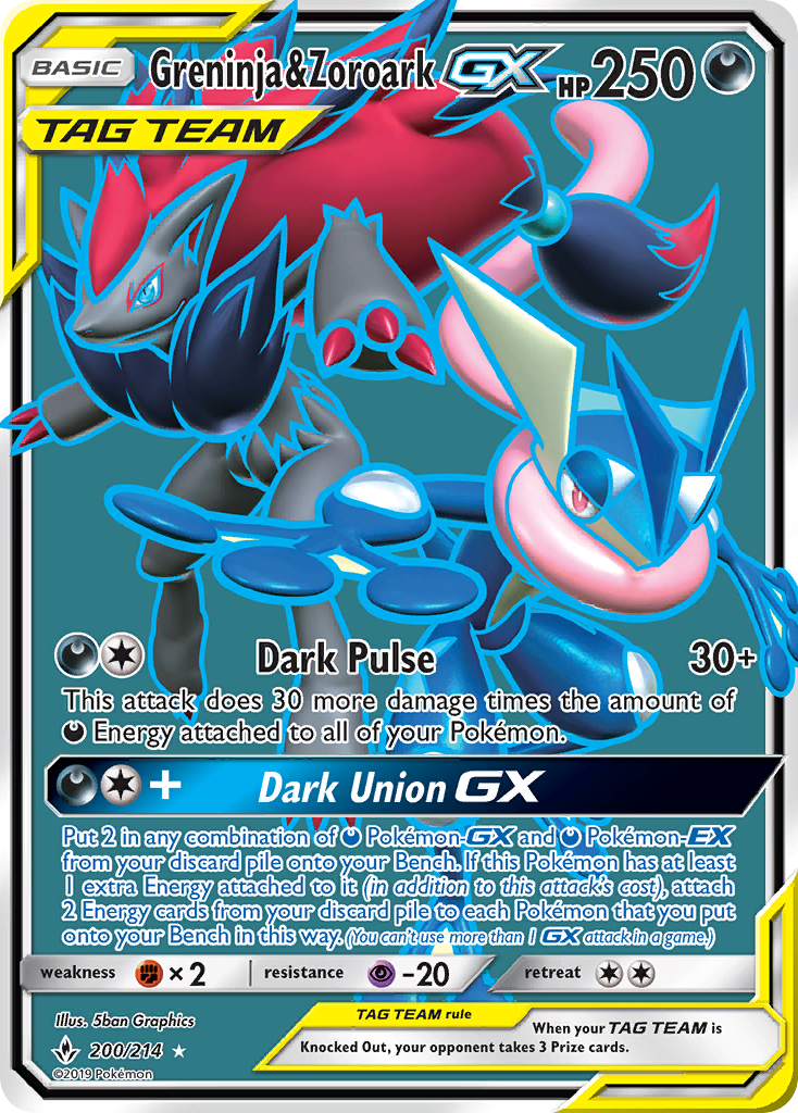 Greninja & Zoroark GX (200/214) [Sun & Moon: Unbroken Bonds]  Brainwash  Cards
