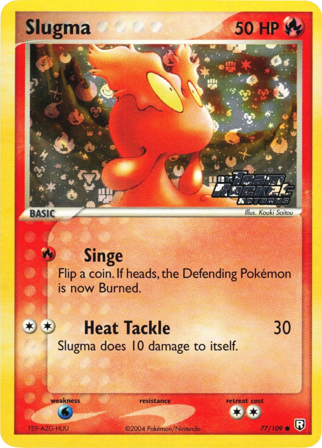 pokemon slugma card Ethan's - 035/182 - Destined Rivals Colorless Flare (30) Weakness Water 2 Resistance None None Retreat Cost Slugma | Celestial Storm |