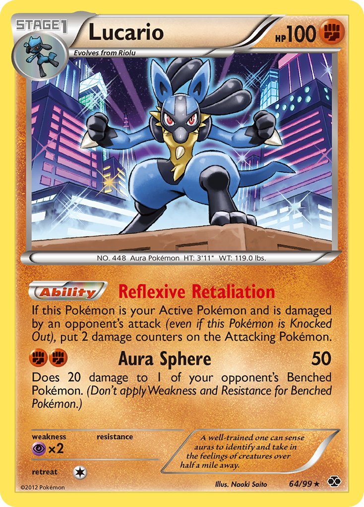 Lucario (64/99) (Cosmos Holo) (Blister Exclusive) [Black & White: Next – Brainwash Cards